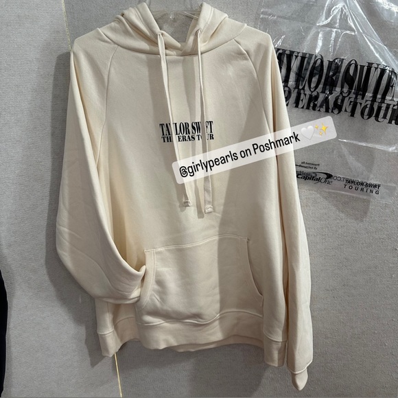 Taylor Swift Exclusive the Eras Tour Beige Hoodie Sweater NEW Official Merch - Picture 15 of 17